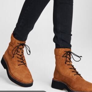 NWT rag and bone Sloane suede lace up boot with platform